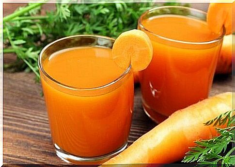 Two glasses of carrot juice