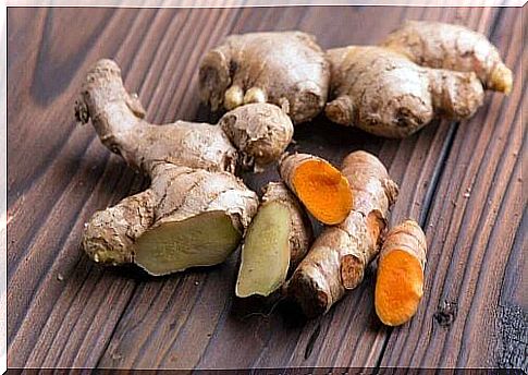 sliced ​​ginger root