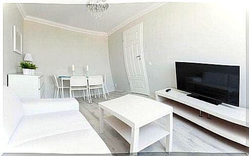 Large white living room