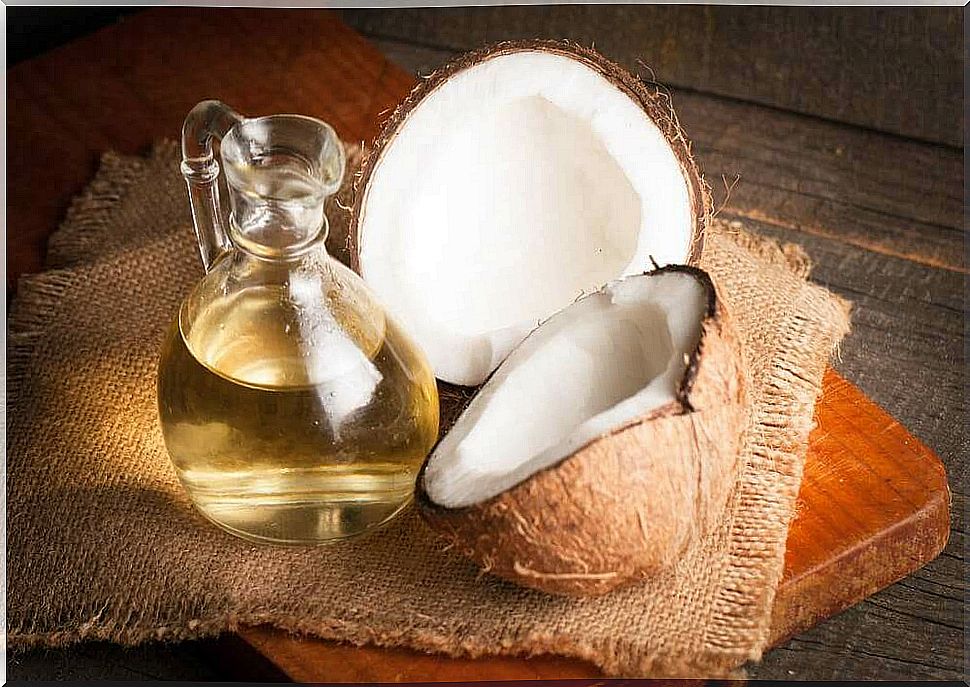 Coconut oil and a coconut