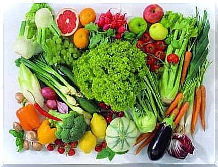 Different types of fruits and vegetables