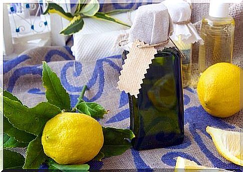 Homemade perfume from lemon juice