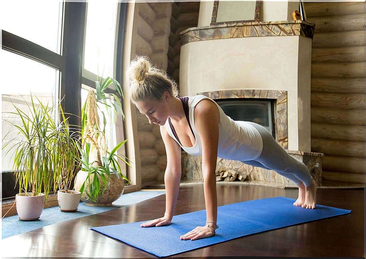 Woman doing a push up