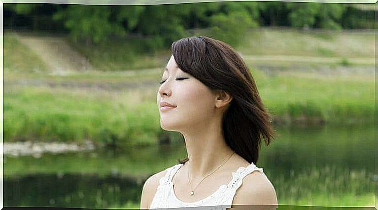 Japanese lady in nature