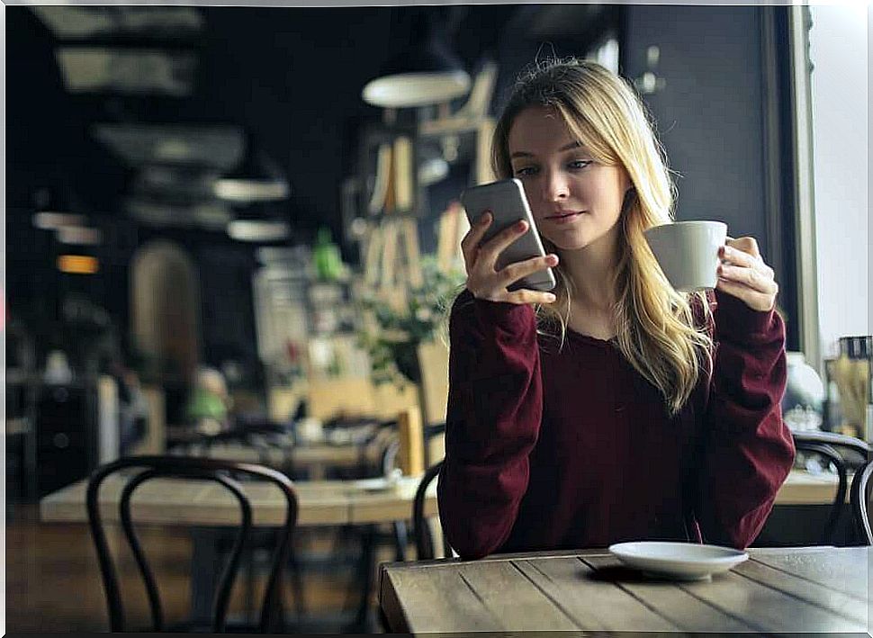 Woman with smartphone