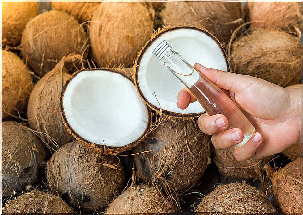 Coconut oil against the skin condition psoriasis