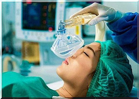 Woman is put under anesthesia